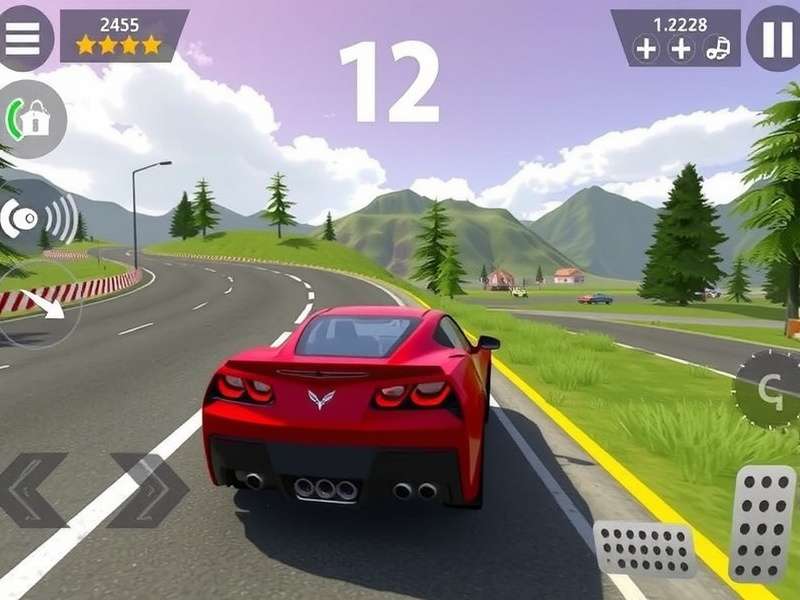 Extreme Car Driving Simulator हैक गेमप्ले - लैंबोर्गिनी को अनलिमिटेड नाइट्रो के साथ दिखाता हुआ