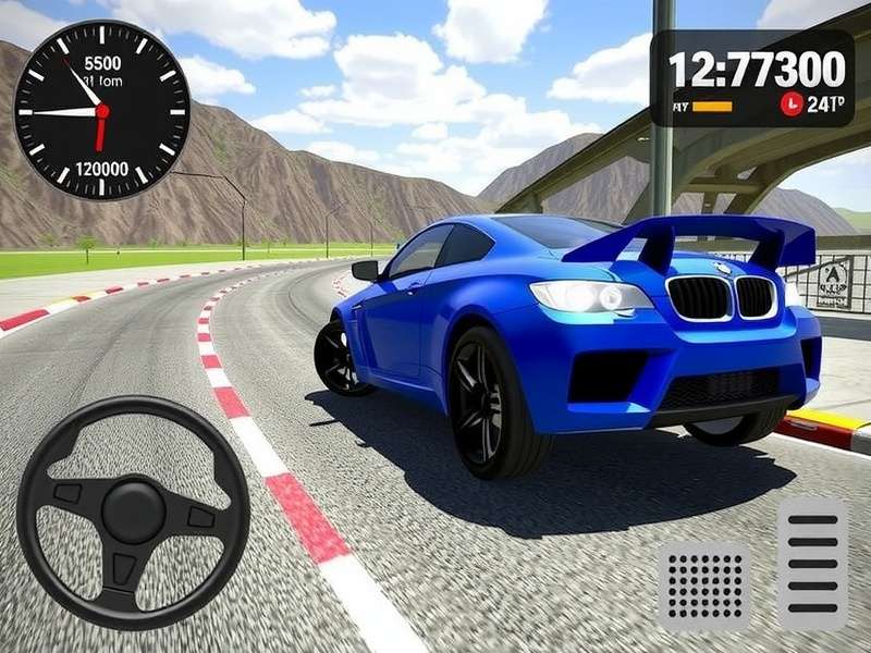 Extreme Car Driving Simulator gameplay screenshot showing a sports car drifting in city