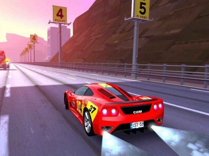 Extreme Car Driving Simulator gameplay showing high-speed racing and stunts