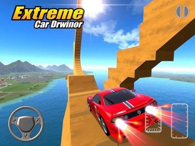 Extreme Car Driving Simulator gameplay with stunts and crashes