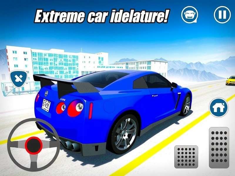 Extreme Car Driving Simulator PC gameplay screenshot showing high-speed racing