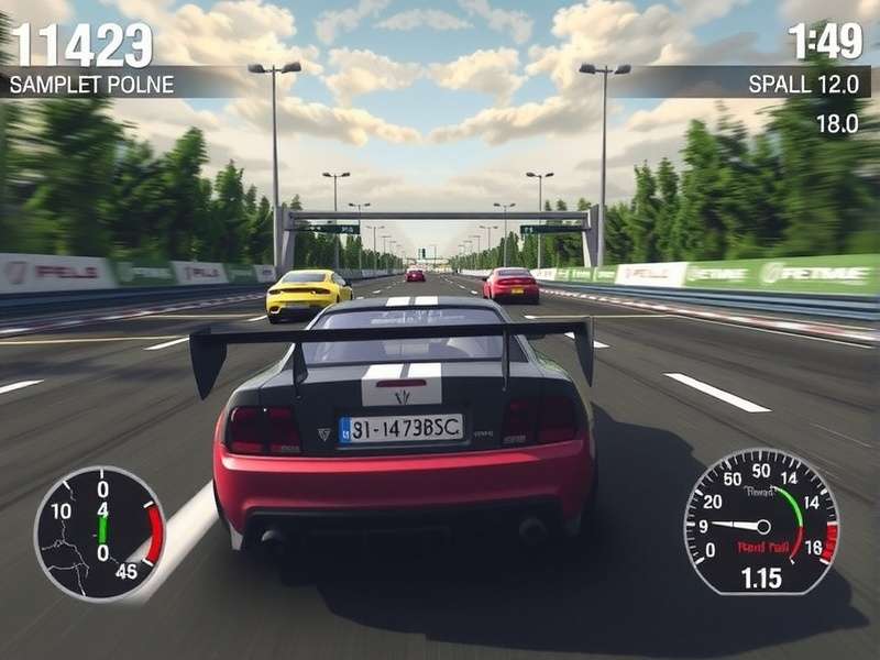 Extreme Car Driving Simulator gameplay screenshot showing a high-speed car in an urban environment