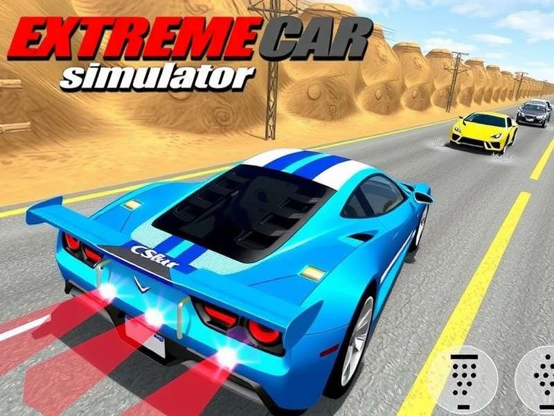 Multiplayer stunt cars performing synchronized jumps in Extreme Car Driving Simulator
