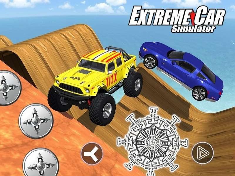 Extreme Car Driving Simulator Gameplay - Stunt car performing jump