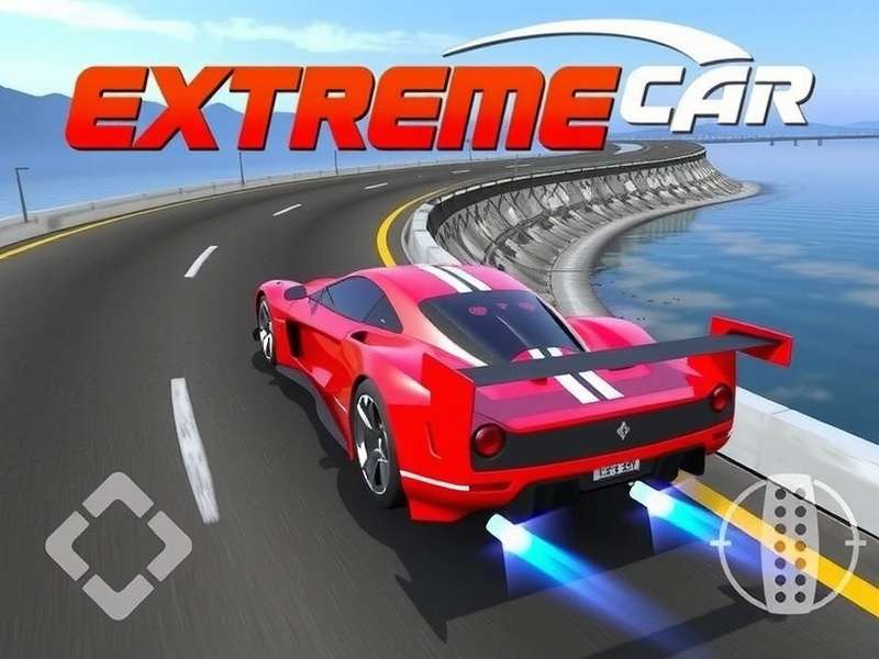 Extreme Car Driving Simulator gameplay screenshot featuring high-speed stunt