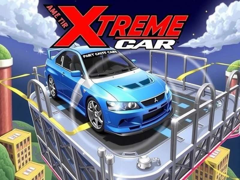 Extreme Car Driving Simulator gameplay screenshot showing a car performing stunts