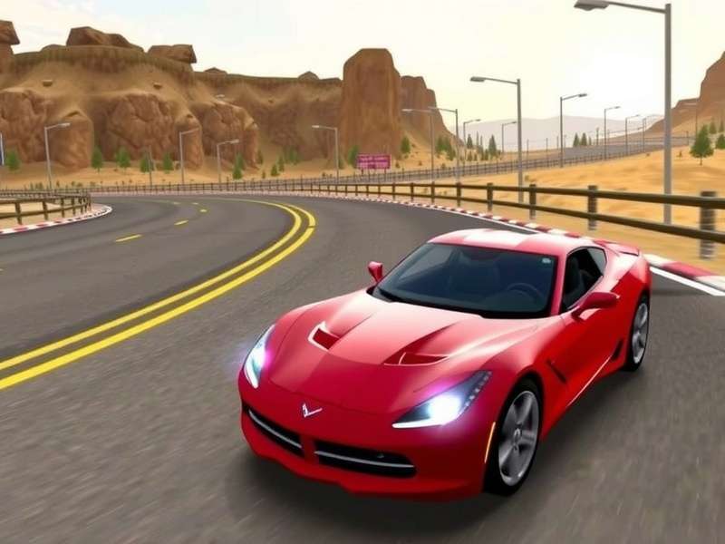 Extreme Car Driving Simulator gameplay screenshot showing high-speed driving