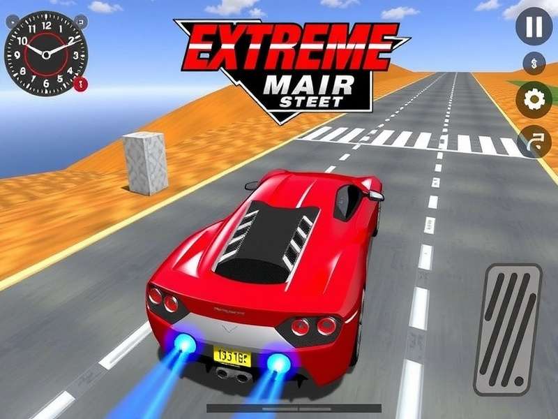 Extreme Car Driving Simulator Speed Mod Apk gameplay screenshot showing stunt car with speed boost
