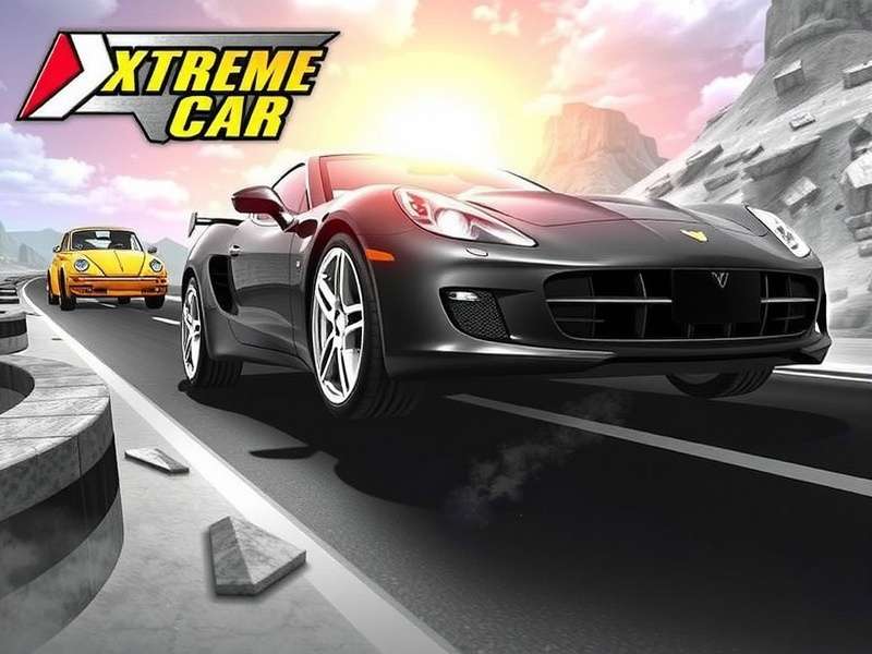 Extreme Car Driving Simulator glitch gameplay showing car performing a wall-glitch stunt in the open city