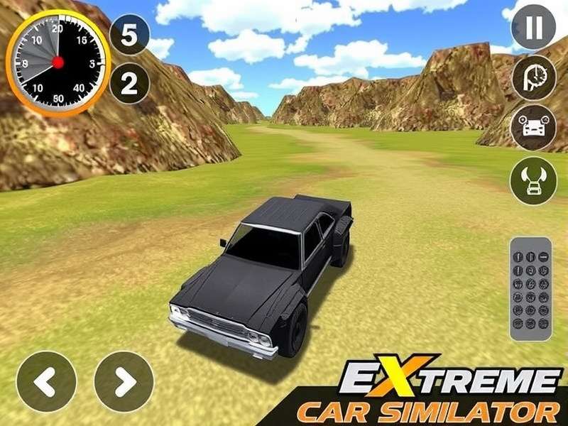 Extreme Car Driving Simulator Old gameplay screenshot showing stunt car drifting on city roads