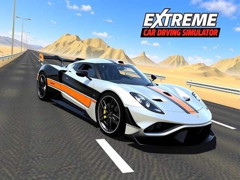 Extreme Car Driving Simulator Unlimited Money And VIP Pass APK gameplay screenshot showing supercar stunt driving