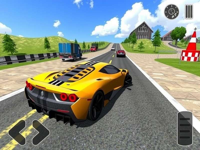 Extreme Car Driving Simulator Mod Menu gameplay screenshot showing unlimited cars and money