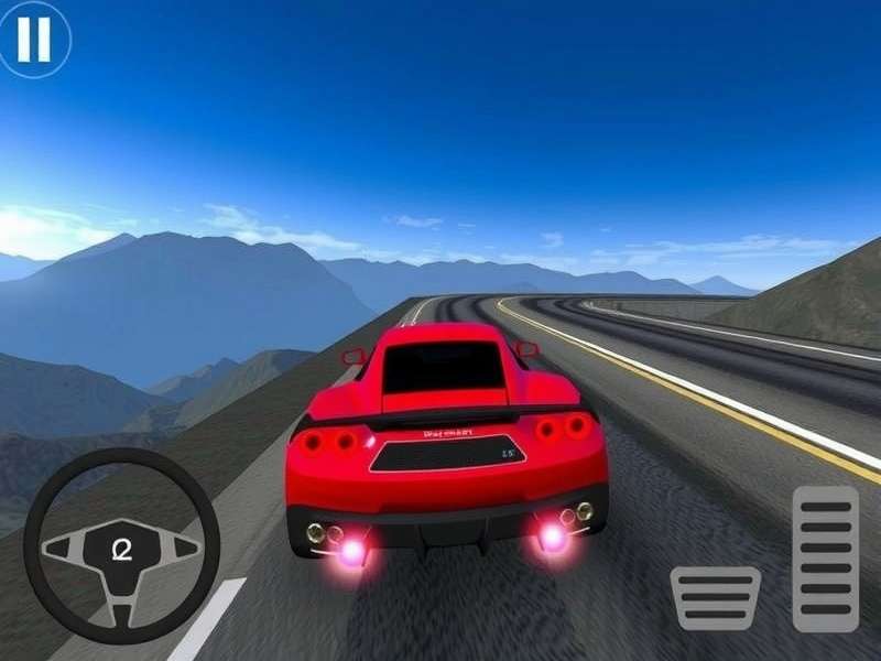 Extreme Car Driving Simulator Mod Menu Speed Hack gameplay screenshot showing open world and sports cars