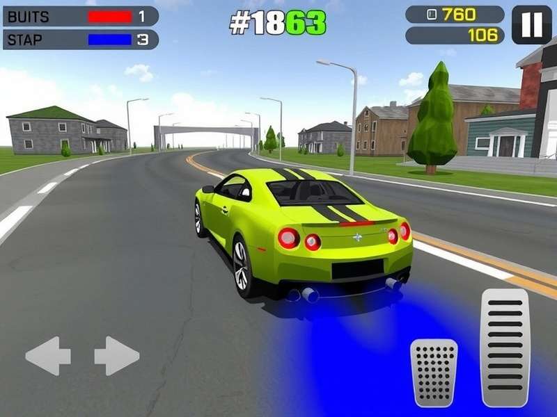 Extreme Car Driving Simulator gameplay screenshot showing open world stunt racing with sports car