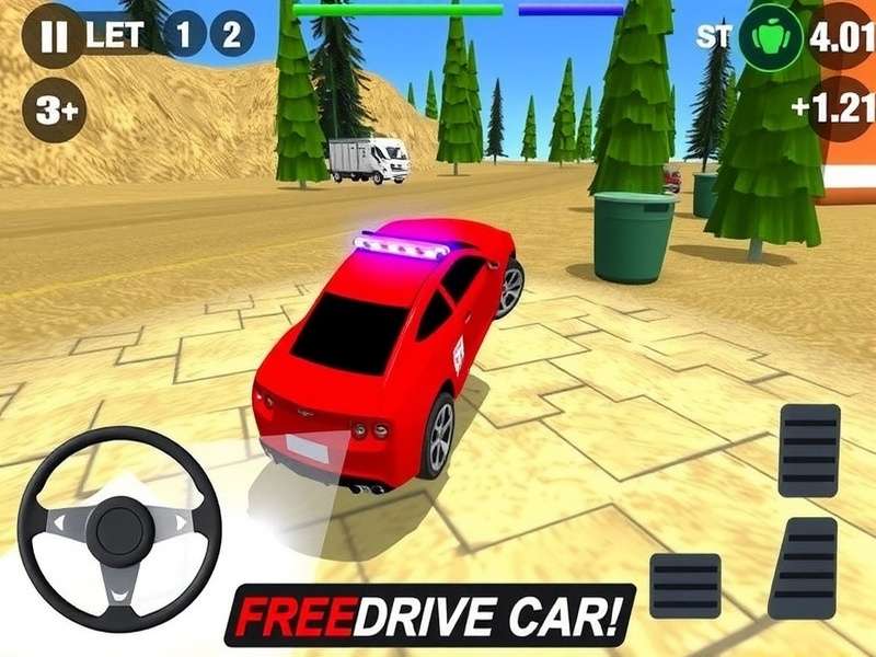 Extreme Car Driving Simulator PC Gameplay screenshot showing stunt car driving in an open world city